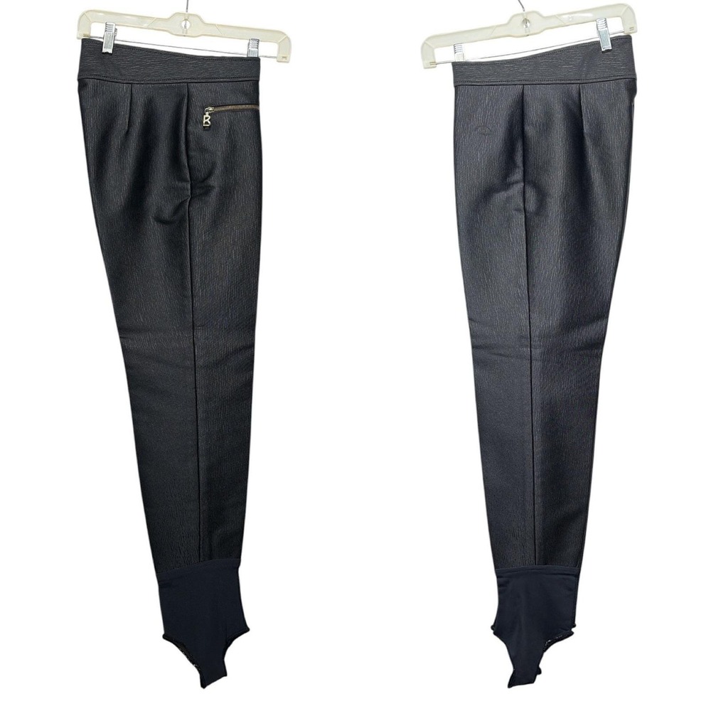 Bogner Vintage Black Textured Stirrup Ski Pants High Waist Womens 14 Reg USA